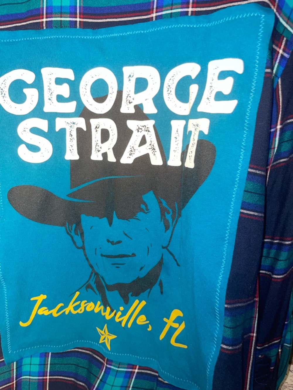 Upcycled Time and Tru George Strait Plaid Button-Down Shirt - Picture 16 of 16